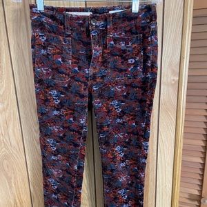 Corduroy floral print pants - 26